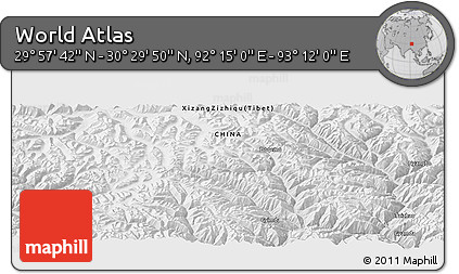 Physical Panoramic Map of the Area around 30° 13' 46" N, 92° 43' 29" E