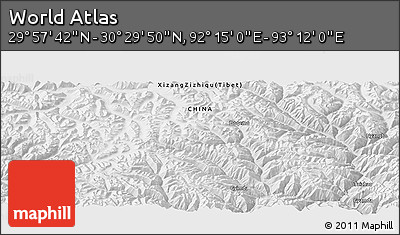 Physical Panoramic Map of the Area around 30° 13' 46" N, 92° 43' 29" E