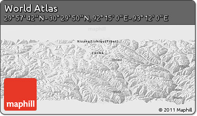 Physical Panoramic Map of the Area around 30° 13' 46" N, 92° 43' 29" E