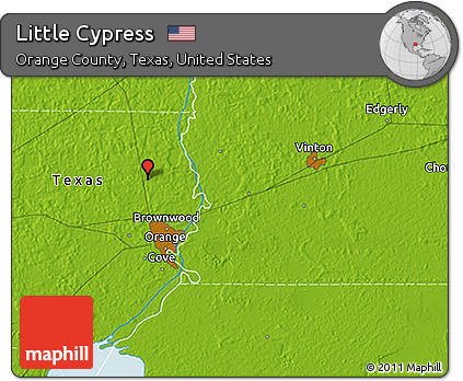 Physical 3D Map of Little Cypress