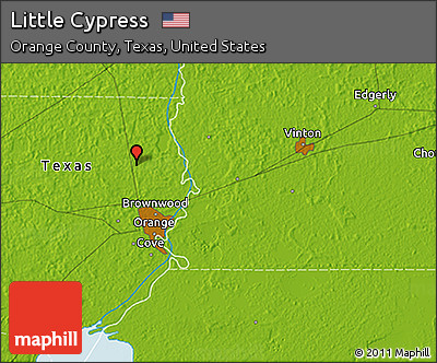 Physical 3D Map of Little Cypress