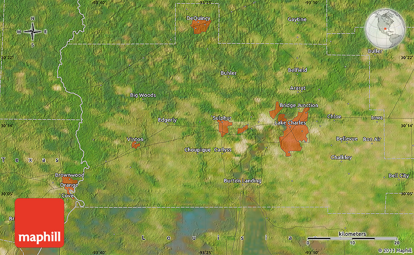 Satellite Map of Hackberry