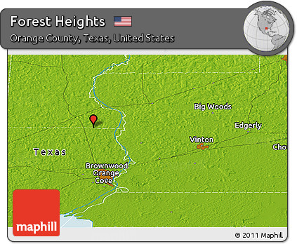 Physical Panoramic Map of Forest Heights