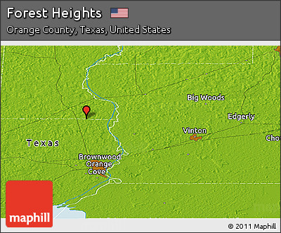 Physical Panoramic Map of Forest Heights