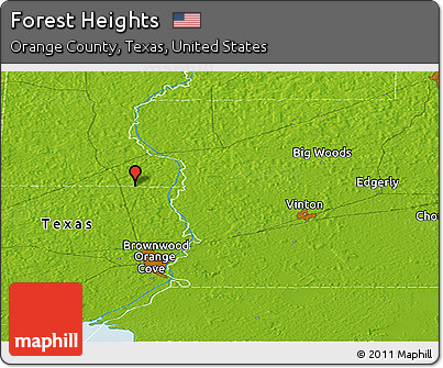 Physical Panoramic Map of Forest Heights