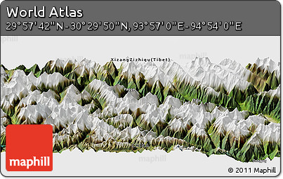 Satellite Panoramic Map of the Area around 30° 13' 46" N, 94° 25' 30" E