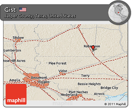 Shaded Relief Panoramic Map of Gist