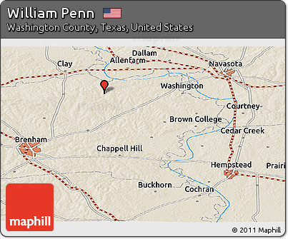 Shaded Relief Panoramic Map of William Penn