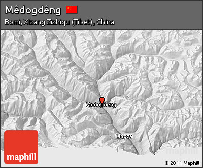 Physical 3D Map of Mêdogdêng