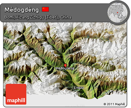 Satellite 3D Map of Mêdogdêng
