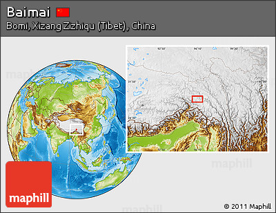 Physical Location Map of Baimai