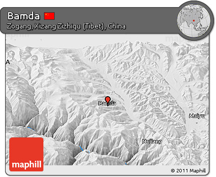 Physical Panoramic Map of Bamda