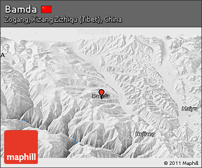 Physical Panoramic Map of Bamda