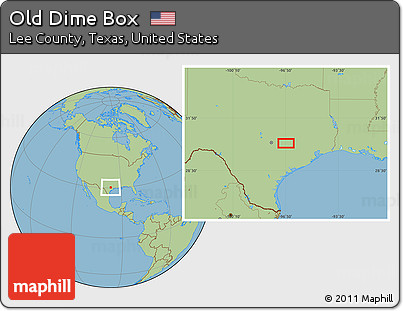 Savanna Style Location Map of Old Dime Box