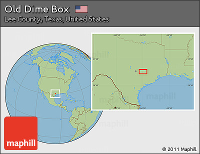Savanna Style Location Map of Old Dime Box