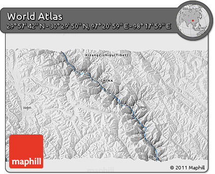 Physical 3D Map of the Area around 30° 13' 46" N, 97° 49' 29" E