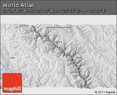 Physical 3D Map of the Area around 30° 13' 46" N, 97° 49' 29" E