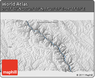 Physical 3D Map of the Area around 30° 13' 46" N, 97° 49' 29" E