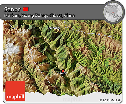 Satellite 3D Map of Sanor