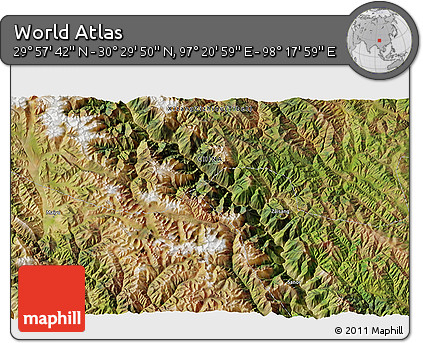 Satellite 3D Map of the Area around 30° 13' 46" N, 97° 49' 29" E