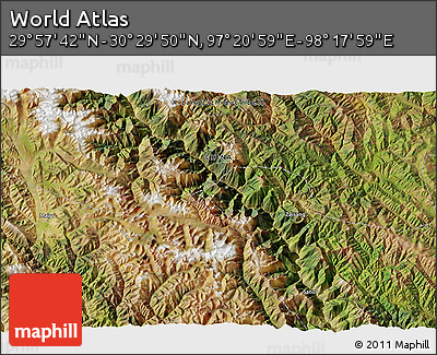 Satellite 3D Map of the Area around 30° 13' 46" N, 97° 49' 29" E