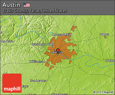 Physical 3D Map of Austin