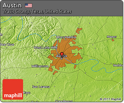 Physical 3D Map of Austin