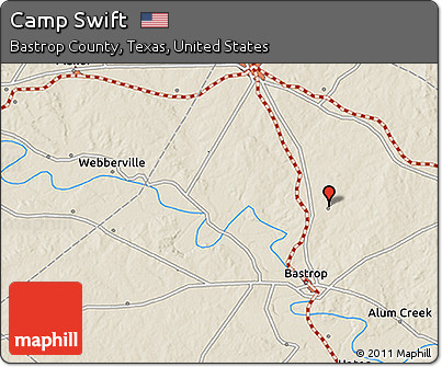 Shaded Relief 3D Map of Camp Swift