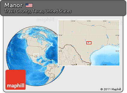 Shaded Relief Location Map of Manor