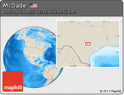 Shaded Relief Location Map of McDade