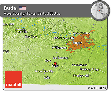 Physical Panoramic Map of Buda
