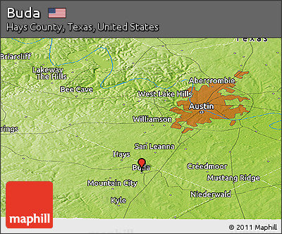 Physical Panoramic Map of Buda