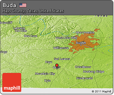 Physical Panoramic Map of Buda