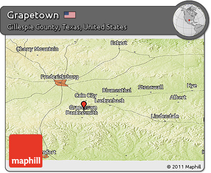 Physical Panoramic Map of Grapetown