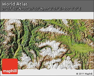 Satellite 3D Map of the Area around 30° 13' 46" N, 99° 31' 30" E