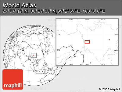 Blank Location Map of the Area around 30° 13' 46" N, 99° 31' 30" E