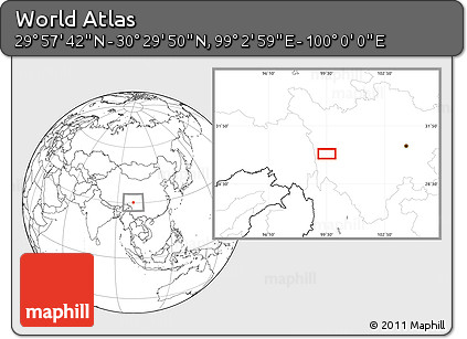 Blank Location Map of the Area around 30° 13' 46" N, 99° 31' 30" E