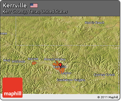 Satellite 3D Map of Kerrville