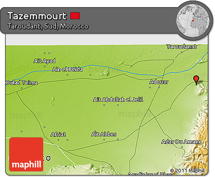 Physical 3D Map of Tazemmourt