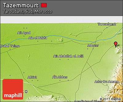 Physical 3D Map of Tazemmourt