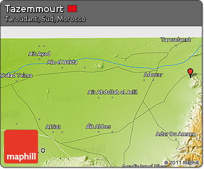 Physical 3D Map of Tazemmourt