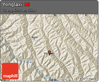Shaded Relief Map of Yonglaxi