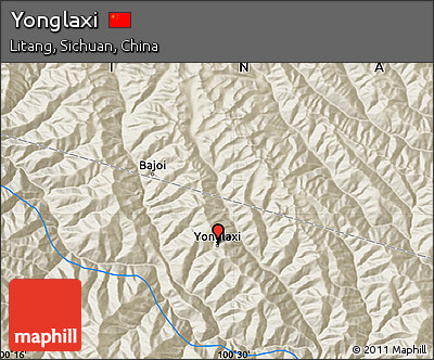 Shaded Relief Map of Yonglaxi