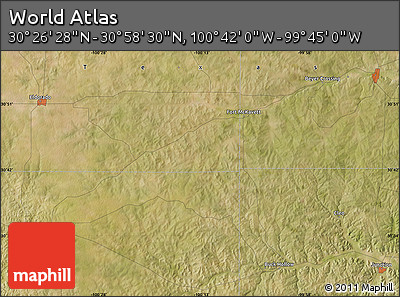 Satellite Map of the Area around 30° 42' 29" N, 100° 13' 29" W