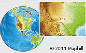 Physical Location Map of the area around 30° 42' 29" N, 101° 4' 29" W