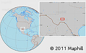Gray Location Map of the area around 30° 42' 29" N, 101° 55' 30" W