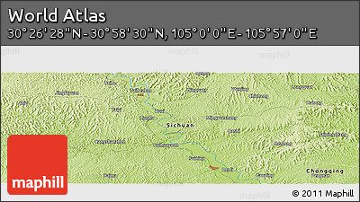 Physical Panoramic Map of the Area around 30° 42' 29" N, 105° 28' 29" E