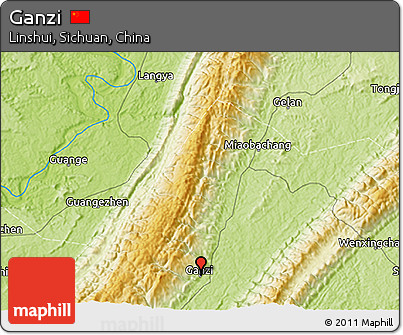 Physical 3D Map of Ganzi