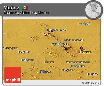 Physical Panoramic Map of Muñoz