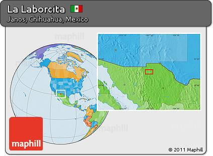 Political Location Map of La Laborcita